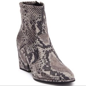 Marc Fisher heeled stretch snakeskin boot